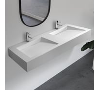 Подвесная раковина ABBER Stein двойная, белая матовая AS2643-1.5