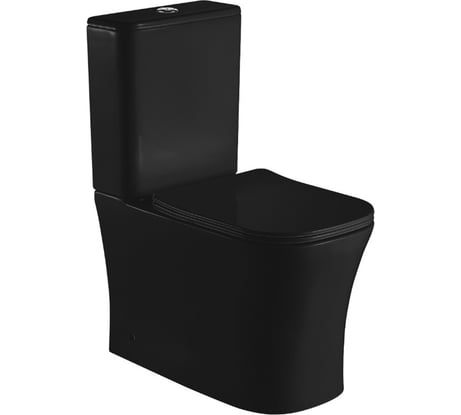 Напольный унитаз-компакт Cerutti SPA marmolada mb ct безободковый, сиденье с микролифтом, черный матовый 9826