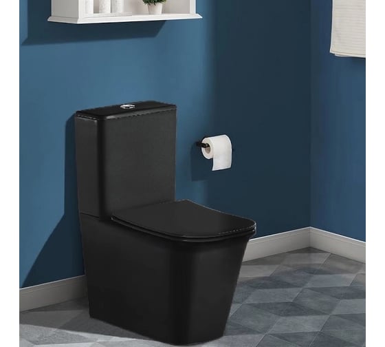 Напольный унитаз-компакт Cerutti SPA arno mb ct безободковый, сиденье с микролифтом, черный матовый 9827