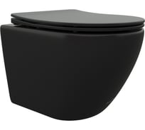 Подвесной унитаз Cerutti SPA ticino aria mb ct черный матовый, безободковый, с сиденьем микролифт 8918