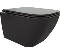 Подвесной унитаз Cerutti SPA mimi aria mb ct черный матовый, безободковый, с сиденьем микролифт 8920