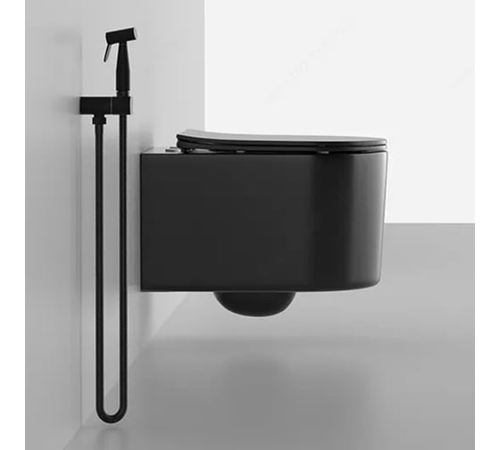 Подвесной унитаз Cerutti SPA tanaro aria mb ct черный матовый, безободковый, с сиденьем микролифт 9238