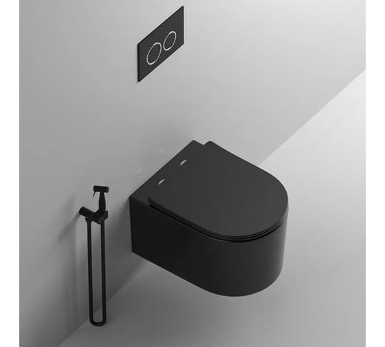 Подвесной унитаз Cerutti SPA tanaro aria mb ct черный матовый, безободковый, с сиденьем микролифт 9238