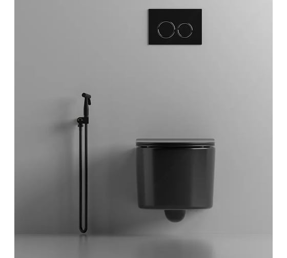 Подвесной унитаз Cerutti SPA tanaro aria mb ct черный матовый, безободковый, с сиденьем микролифт 9238