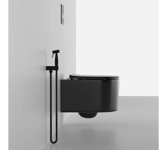 Подвесной унитаз Cerutti SPA tanaro aria mb ct черный матовый, безободковый, с сиденьем микролифт 9238