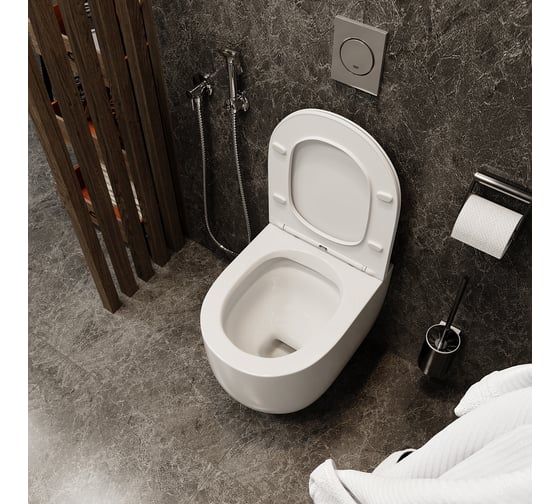 Подвесной унитаз Cerutti SPA oglio aria ct безободковый, с сиденьем микролифт 8909