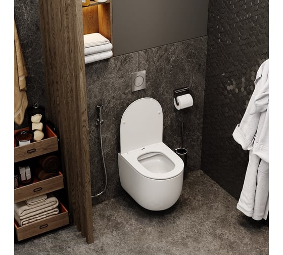 Подвесной унитаз Cerutti oglio aria mw ct матовый, безободковый, с сиденьем микролифт SPA 9237