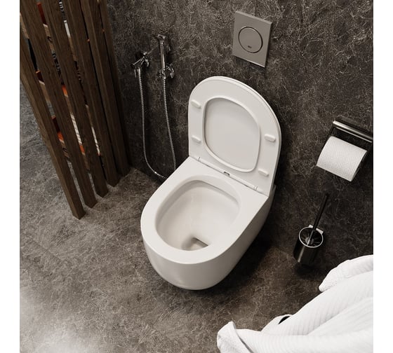 Подвесной унитаз Cerutti oglio aria mw ct матовый, безободковый, с сиденьем микролифт SPA 9237
