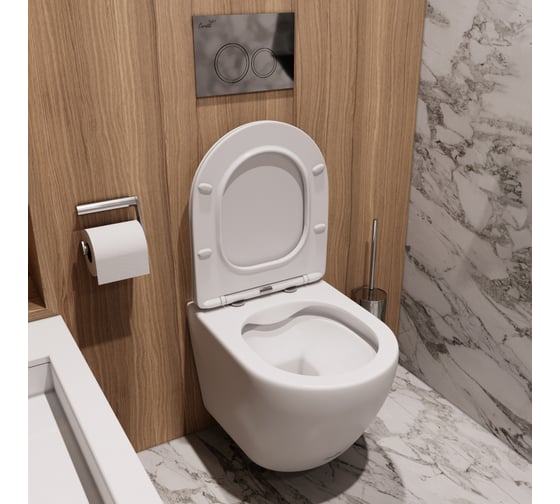 Подвесной унитаз Cerutti ticino aria mw ct матовый, безободковый, с сиденьем микролифт SPA 8917