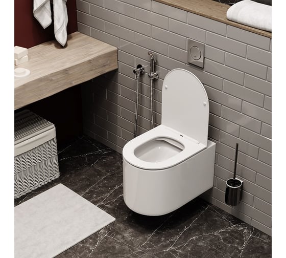 Подвесной унитаз Cerutti tanaro aria mw ct матовый, безободковый, с сиденьем микролифт SPA 9236
