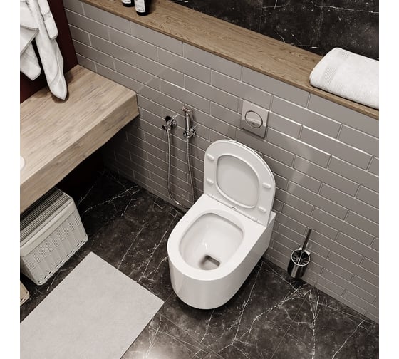 Подвесной унитаз Cerutti tanaro aria mw ct матовый, безободковый, с сиденьем микролифт SPA 9236