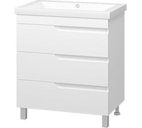 Тумба с раковиной Misty софт 75 напольная, с 3 ящиками УТ000015030