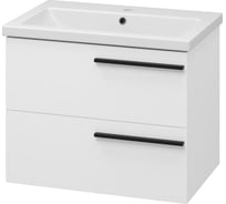 Тумба с раковиной Misty ненси 70 подвесная, с 2 ящиками, белая УТ000022057