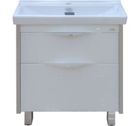Тумба с раковиной Misty фест 80, напольная, с 2 ящиками, белая УТ000005072