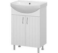Тумба с раковиной Misty изео 60 напольная, прямая, белая эмаль УТ000015756