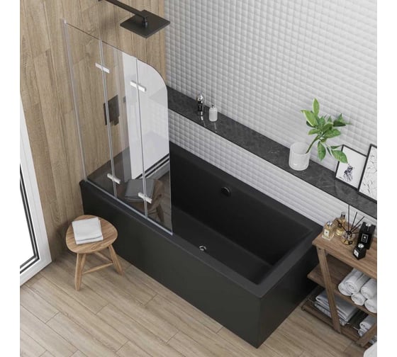 Акриловая ванна Berges Tari 180x80 см, черный матовый 053029