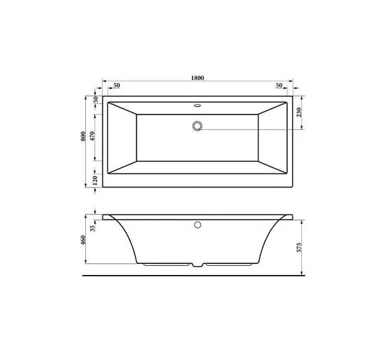Акриловая ванна Berges Tari 180x80 см, черный матовый 053029