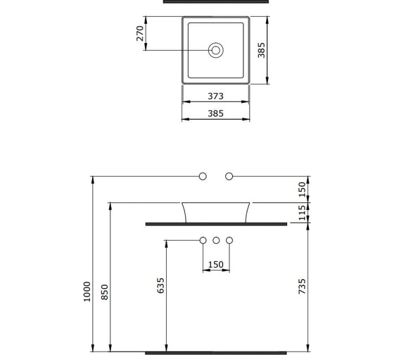 Накладная раковина Berges Ego sl 38x38 см, матовый серый 181060