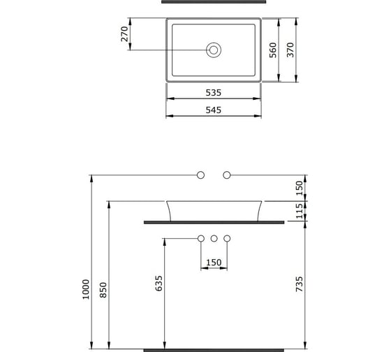 Накладная раковина Berges Ego sl 55x37 см, матовый белый, без отверстия под смеситель 181209