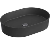 Накладная раковина Berges Ego sl овал 55x38 см, матовый антрацит, без отверстия под смеситель 181212