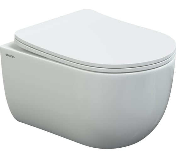 Комплект для монтажа подвесного унитаза Berges инсталляция atom line 410, кнопка черная soft touch, унитаз ventas, сиденье дюропласт ventas slim so 043306
