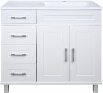 Тумба с раковиной Misty купер 90 с 4 ящиками, белая, правая УТ000010923