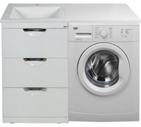 Тумба с раковиной Misty куба 60, ral9010 белая УТ000001718