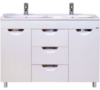 Тумба с раковиной Misty напольная софия 120, с 3 ящиками, белая УТ000000167
