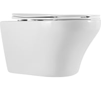 Подвесной безободковый унитаз Art&Max GINA с сиденьем в комплекте AM218CHR/SC