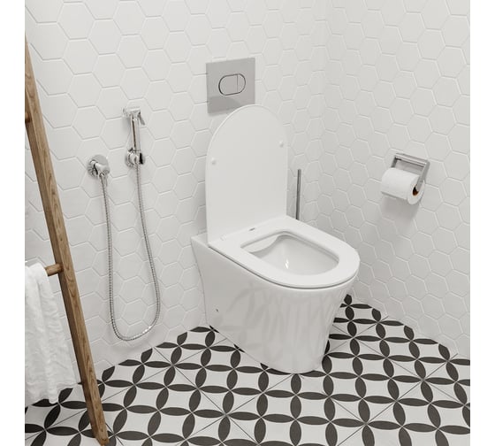 Приставной унитаз Cerutti SPA Adige F безободковый, сиденье с микролифтом 8907