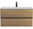 Тумба с раковиной для ванной Uperwood Barsa 90 см, раковина белая, подвесная тумба черная/дуб сонома 29830205649 10