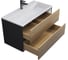 Тумба с раковиной для ванной Uperwood Barsa 90 см, раковина белая, подвесная тумба черная/дуб сонома 29830205649 11