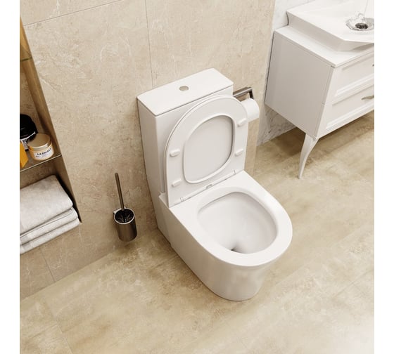 Унитаз-компакт напольный Cerutti SPA Santa ct безободковый сиденье с микролифтом 8916