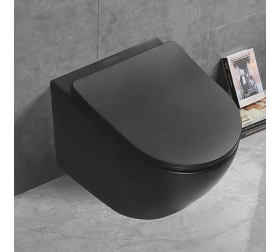 Унитаз подвесной Cerutti SPA Sella aria tornado mb ct безободковый с сиденьем микролифт черный матовый 9530