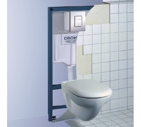 Инсталляция для подвесного унитаза GROHE Rapid SL в сборе, с накладной панелью Skate Cosmopolitan 38772001