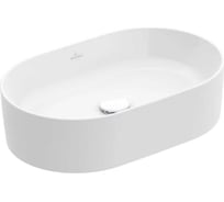 Раковина Villeroy & Boch Collaro 560х360х145 мм, без отверстия для смесителя, CeramicPlus, альпийский белый 4A1956R1