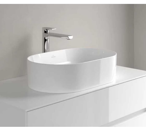 Раковина Villeroy & Boch Collaro 560х360х145 мм, без отверстия для смесителя, CeramicPlus, альпийский белый 4A1956R1