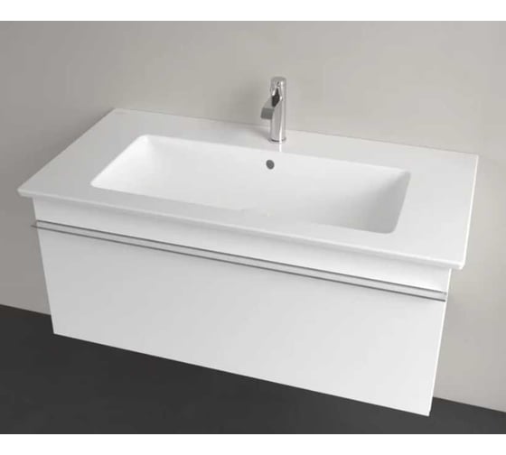 Раковина Villeroy & Boch Venticello 1000х500х170, 1 сквозное отверстие для смесителя, 2 промаркированных, альпийский белый 4104AL01