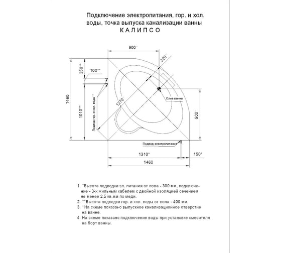 Угловая ванна AQUATEK Калипсо пустая, с фронтальным экраном KAL146-0000045 00000000841
