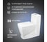 Унитаз-моноблок MORVARID Mega Monoblock Washdown фарфор, 68 см, вертикальный выпуск 2139369 8