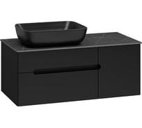 Комплект мебели для ванной Misty Роял 100 черный, раковина, столешница УТ000014976