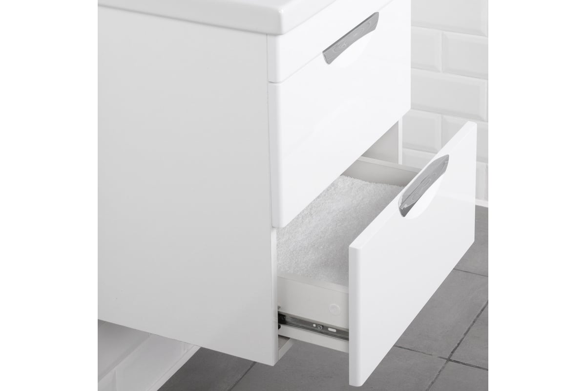 Тумба с раковиной в ванную IKA подвесная тумба Адель 60 605x403x570 с ...