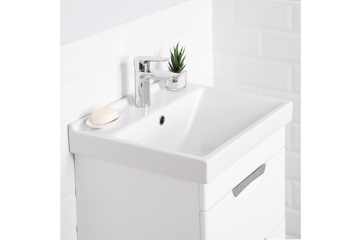 Тумба с раковиной в ванную IKA подвесная тумба Адель 60 605x403x570 с ...