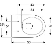 Подвесной безободковый унитаз Geberit Renova Comfort Rimfree глубина 55 см 00000071512