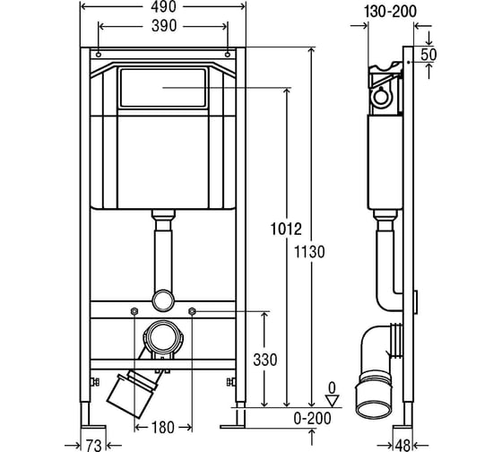 Комплект для подвecного унитаза Viega Eco-WC 8180.29 00000020505