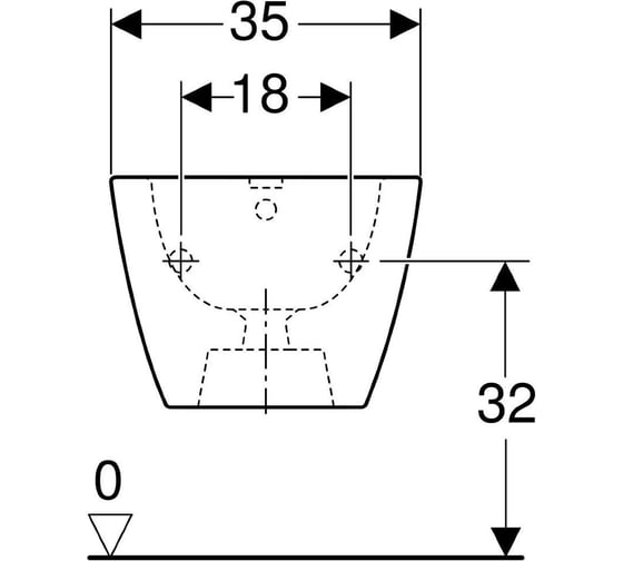 Подвесное биде Geberit Smyle Square 00000069504