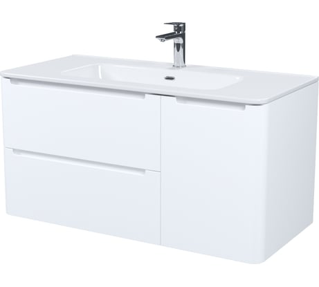 Тумба с умывальником, подвесная IDDIS 100 см, белая, Эдифис (Edifice) EDI10W1i95K