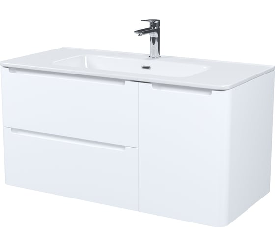 Тумба с умывальником, подвесная IDDIS 100 см, белая, Эдифис (Edifice) EDI10W1i95K