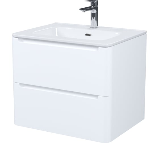 Тумба с умывальником, подвесная IDDIS 60 см, белая, Эдифис (Edifice) EDI60W0i95K