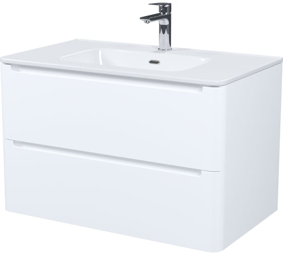 Тумба с умывальником, подвесная IDDIS 80 см, белая, Эдифис (Edifice) EDI80W0i95K